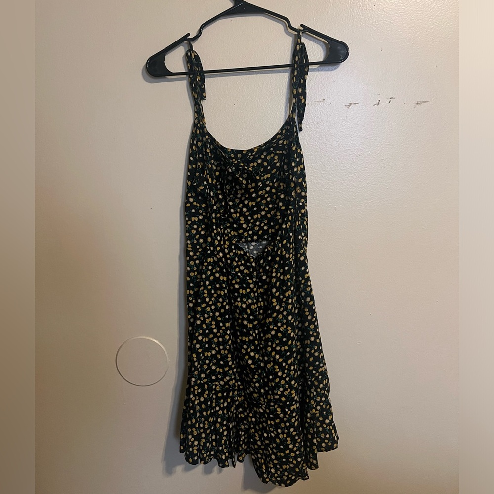 Black lemon print dress